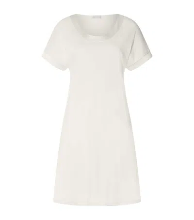 Hanro Cotton Satin-trim Anilla Nightdress In Ivory