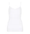 Hanro Seamless V-neck Cotton Camisole In White