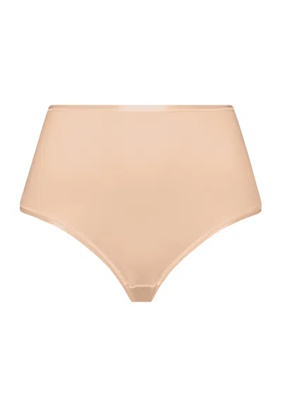 Hanro Cotton Seamless Cotton Full Brief In Brown