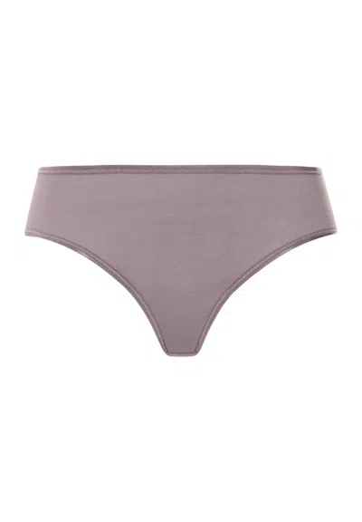 Hanro Cotton Seamless Cotton High Cut Full Brief In Stormy Rose