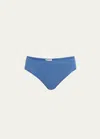 Hanro Cotton Seamless High-leg Briefs In True Navy