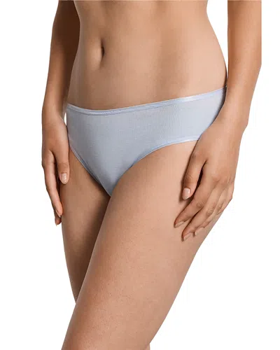 Hanro Cotton Seamless High-cut Full Briefs In Blue