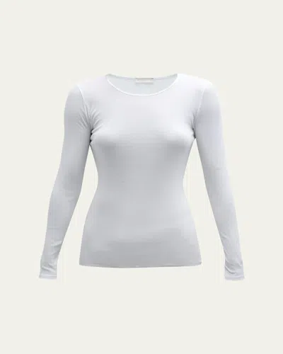 Hanro Cotton Seamless Long-sleeve Top In White