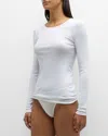 Hanro Cotton Seamless Long-sleeved Top In White