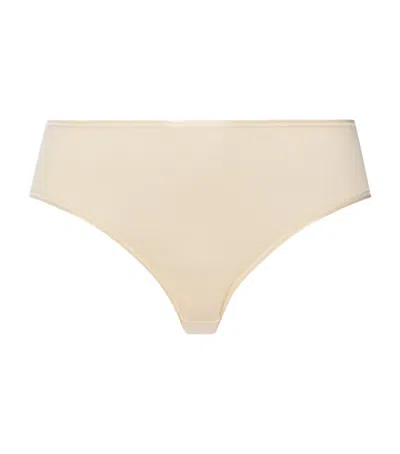 Hanro Cotton Seamless Midi Briefs In Beige