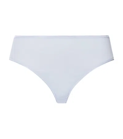 Hanro Cotton Seamless Midi Briefs In Blue