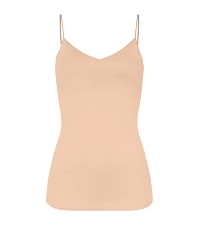 Hanro Cotton Seamless Padded Camisole In Nude