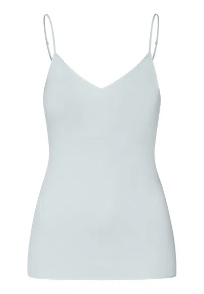 Hanro Cotton Seamless Padded Cotton Camisole In Blue