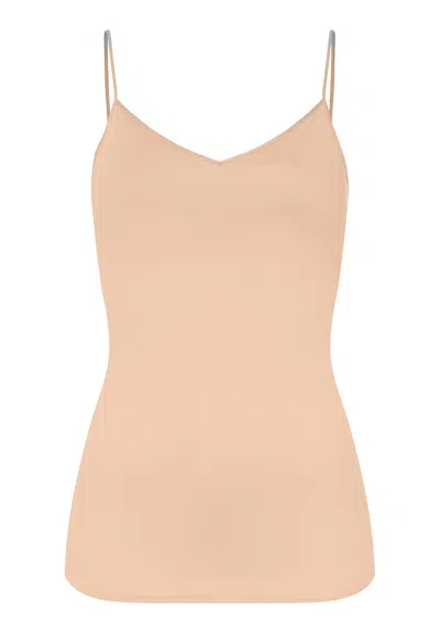 Hanro Cotton Seamless Padded Cotton Camisole In Nude