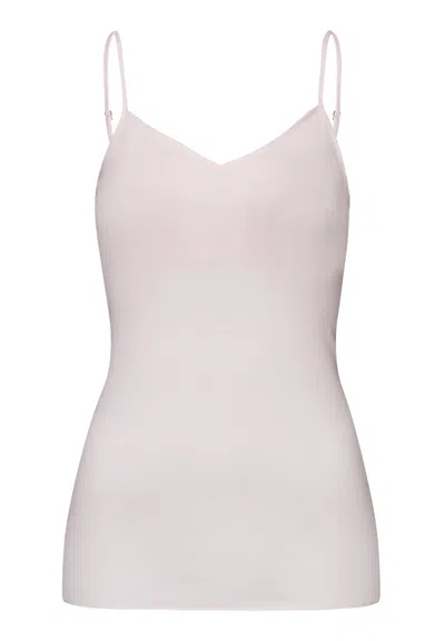 Hanro Cotton Seamless Padded Cotton Camisole In Pink