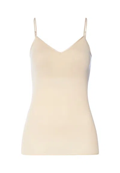 Hanro Cotton Seamless Padded Cotton Camisole In Neutral