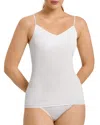 Hanro Cotton Seamless Padded Spaghetti Strap Cami In White