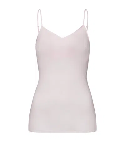 Hanro Cotton Seamless Padded Spaghetti Top In White