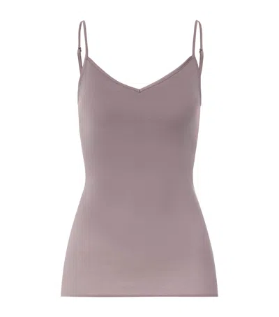 Hanro Cotton Seamless Padded Tank Top In Purple