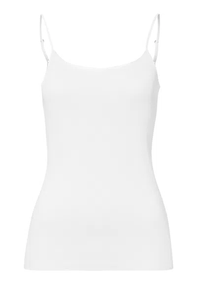 Hanro Cotton Seamless Round Neck Cotton Camisole In White