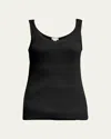 Hanro Cotton Seamless Tank In Black