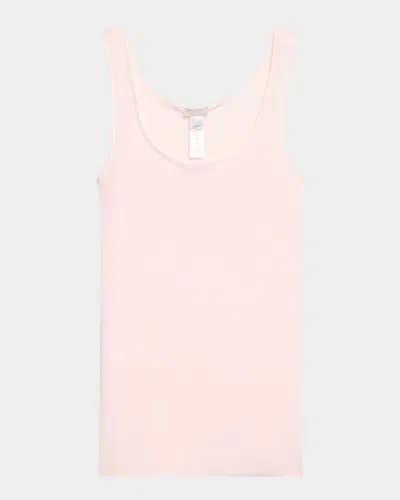 Hanro Cotton Seamless Tank In Honeydew