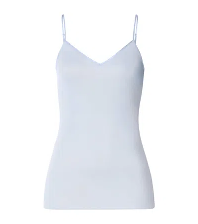 Hanro Cotton Seamless Tank Top In Blue