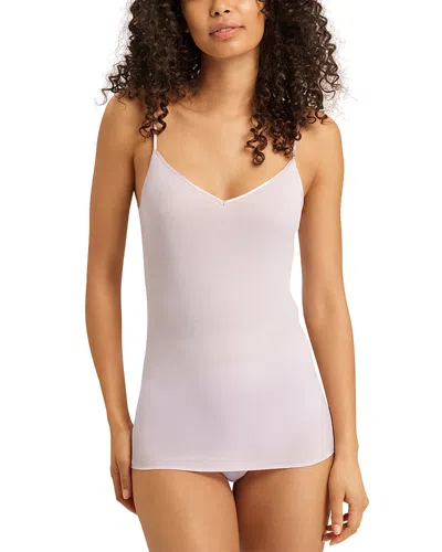 Hanro Cotton Seamless V-neck Cami In Blue