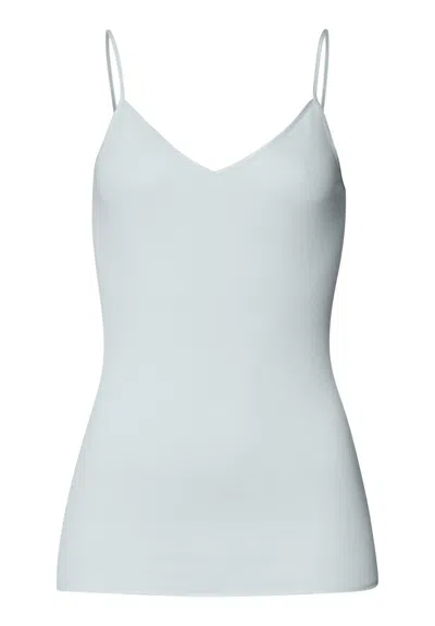 Hanro Cotton Seamless V-neck Cotton Camisole In White
