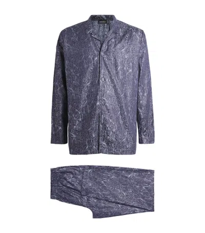 Hanro Cotton Selection Pyjama Set In Blue