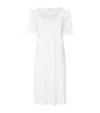 Hanro Silk-trim Mercerized Cotton Nightgown In White