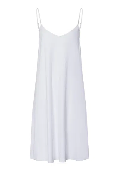 Hanro Cotton Silk Cotton Chemise In White