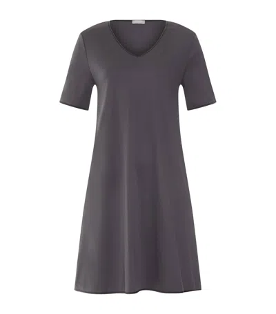 Hanro Cotton Silk Nightdress In Blue