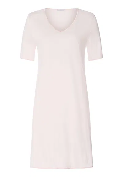 Hanro Cotton Silk V-neck Cotton Nightgown In White