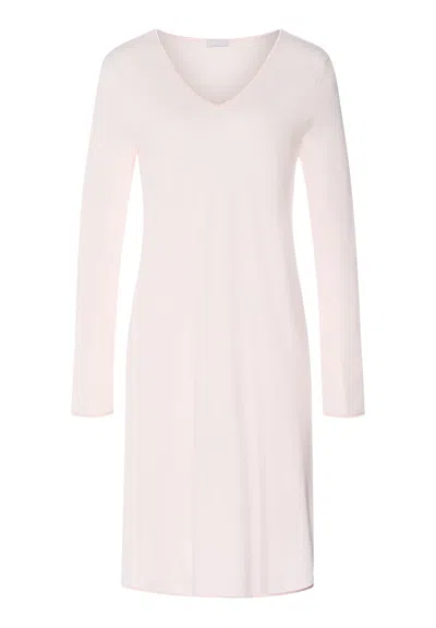 Hanro Cotton Silk V-neck Cotton Nightgown In White
