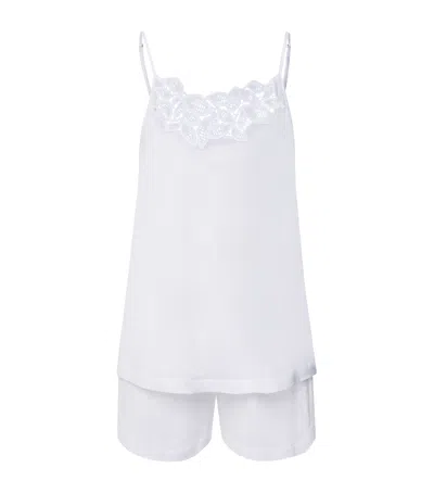 Hanro Cotton Sleeveless Liz Short Pyjama Set In White