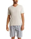 Hanro Cotton Solid V Neck Tee In White