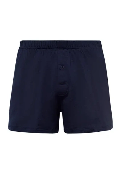 Hanro Cotton Sporty Boxer In Midnight Navy