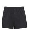 Hanro Cotton Sporty Button Fly Cotton Boxer In Black