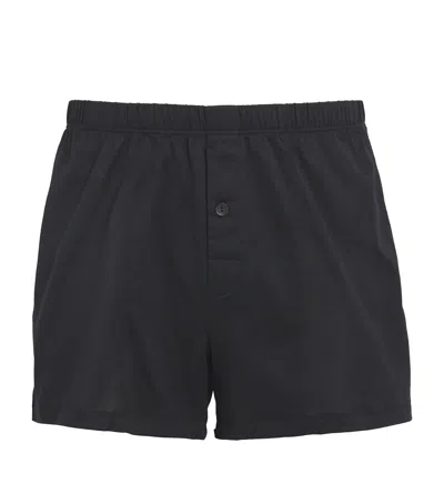 Hanro Cotton Sporty Boxers In Black