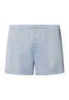 Hanro Cotton Sporty Button Fly Cotton Boxer In Sea Breeze