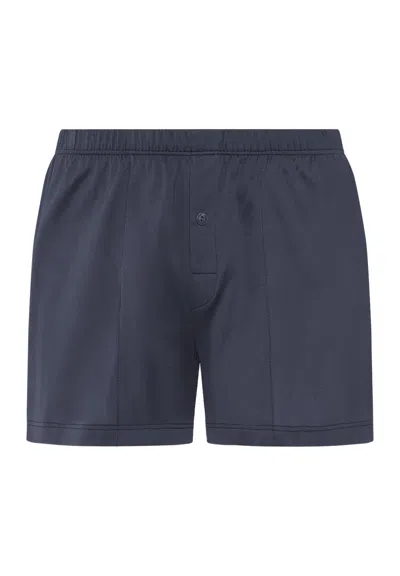 Hanro Cotton Sporty Button Fly Cotton Boxer In Stormy Gray