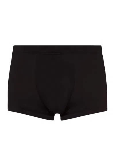 Hanro Cotton Sporty Cotton Knit Boxer Brief In Black
