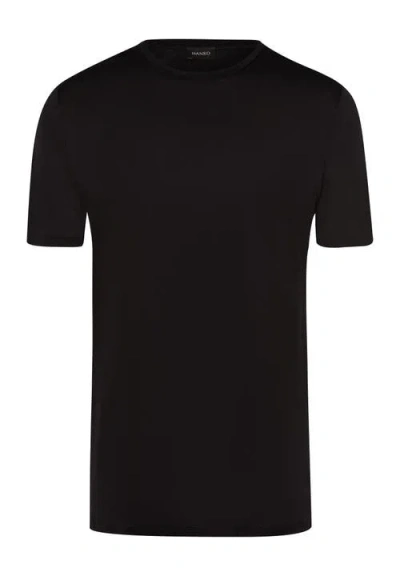 Hanro Cotton Sporty Crew Neck T-shirt In Black