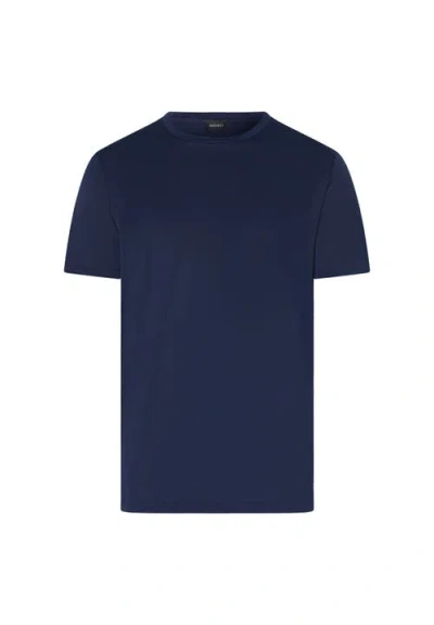 Hanro Cotton Sporty Crew Neck T-shirt In Blue