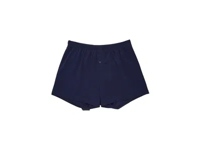 Hanro Cotton Sporty Knit Boxer In Blue