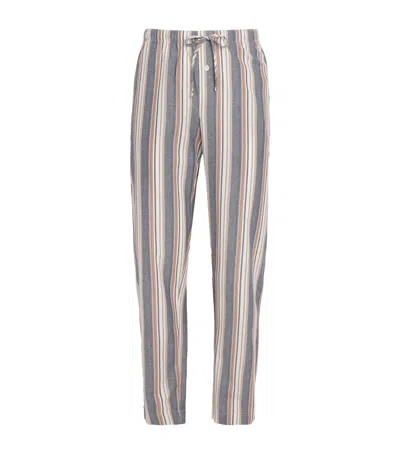 Hanro Cotton Stripe Cosy Comfort Lounge Trousers In Multi