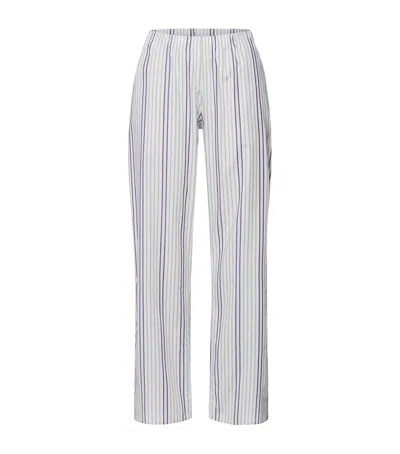 Hanro Cotton Stripe Pyjama Trousers In White