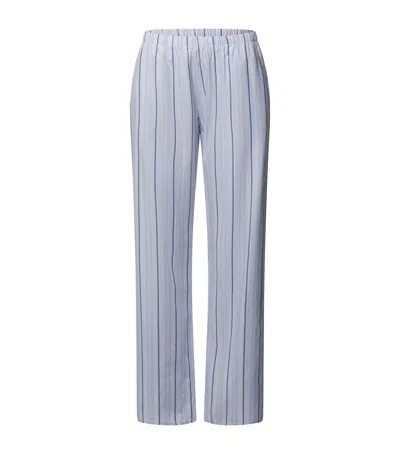 Hanro Cotton Stripe Pyjama Trousers In Gray