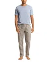 Hanro Cotton Striped Lounge Pants In Amber Chec