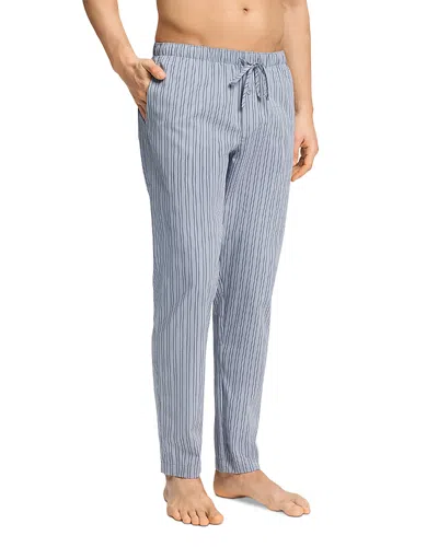 Hanro Cotton Striped Lounge Pants In Blue