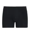 Hanro Mens Black Elasticated Slim-fit Stretch-cotton Trunks In Black