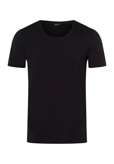 Hanro Cotton Superior Cotton Crew Neck T-shirt In Black