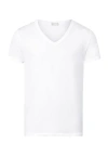 Hanro Cotton Superior Fitted V-neck Cotton T-shirt In White