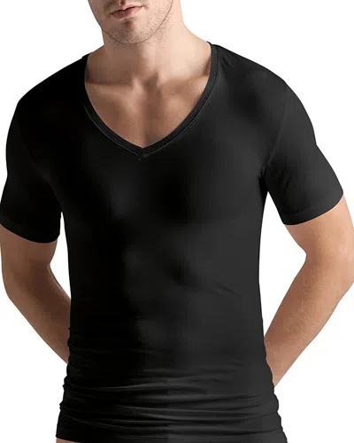 Hanro Slim-fit Mercerised Stretch-cotton Jersey T-shirt In Black